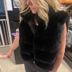 Luxurious Black Faux Fur Vest